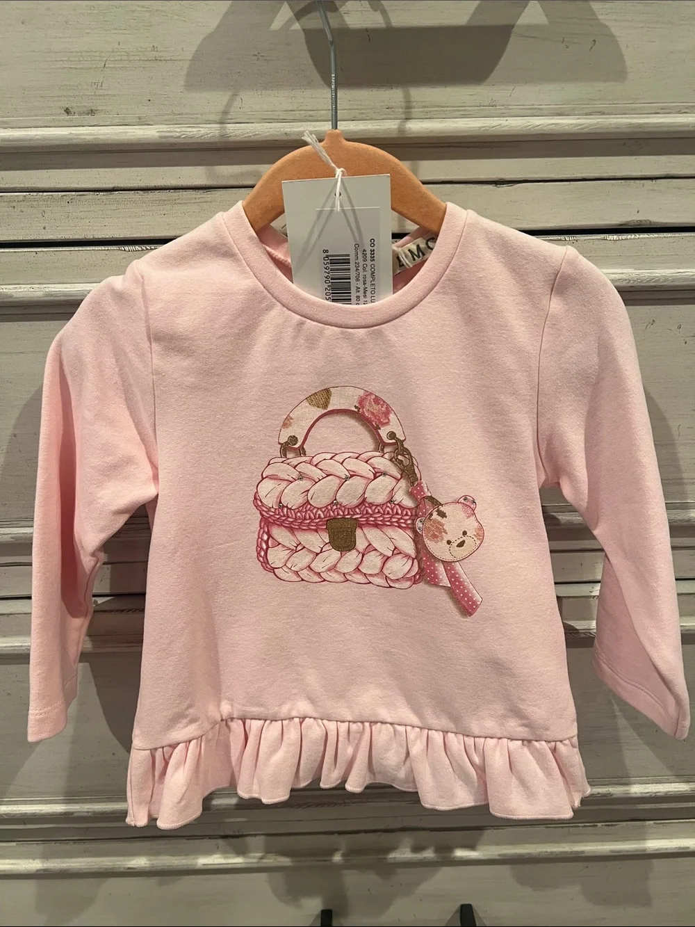 EMC Baby Girl Pink Ruffle Top & Pants Set NWT 12 months
